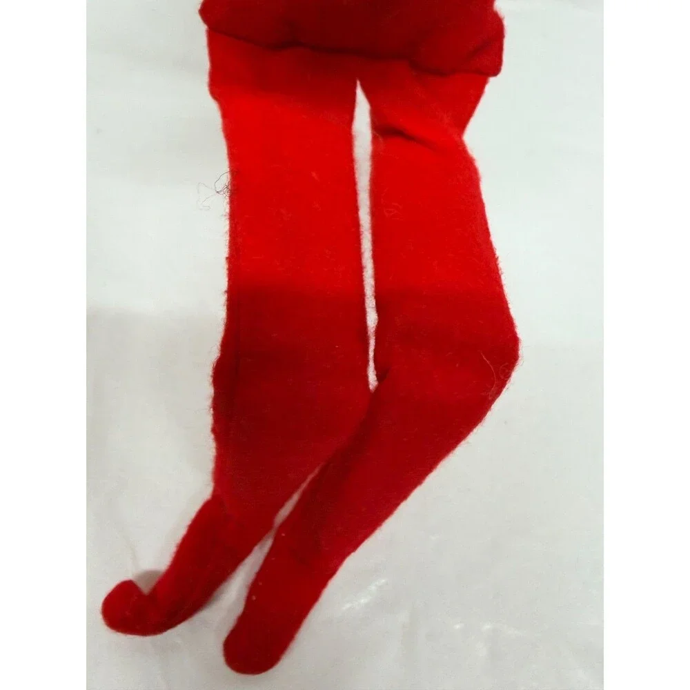 Vtg Knee Hugger Elf Large Pointy Ears 8” Japan Red Suit Blue Eyes